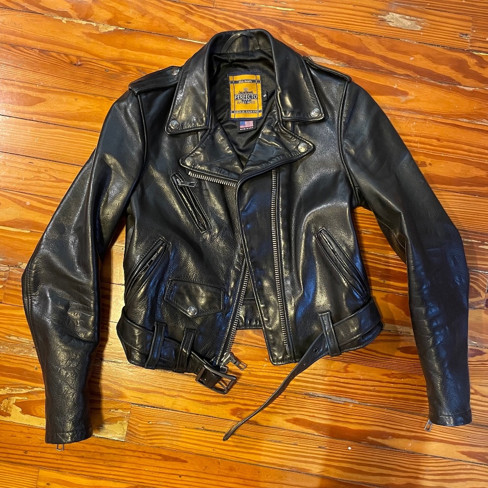 Vintage Schott Perfecto Cropped Leather Jacket